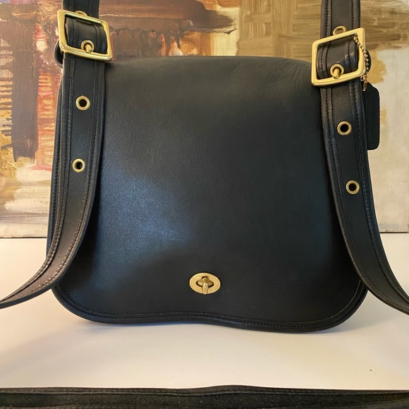 Coach Vintage Stewardess 9525 Black Leather Shoulder Bag Purse Gorgeous! - Picture 12 of 12